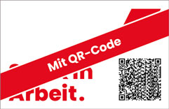 Vorderseite mit Claim (gross) und QR Code